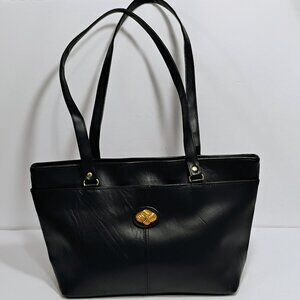 Vintage Mitzi Black Faux Leather Shoulder Bag Purse Classic NEW